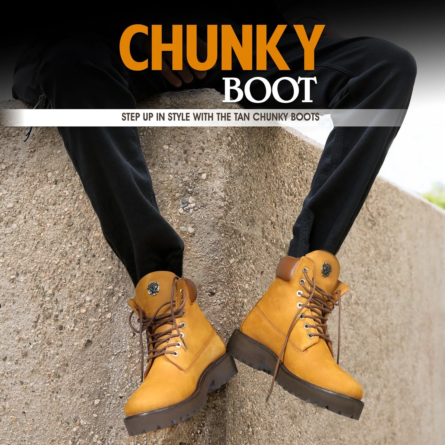 Light-Weight Mustard-tan Chunky Boot