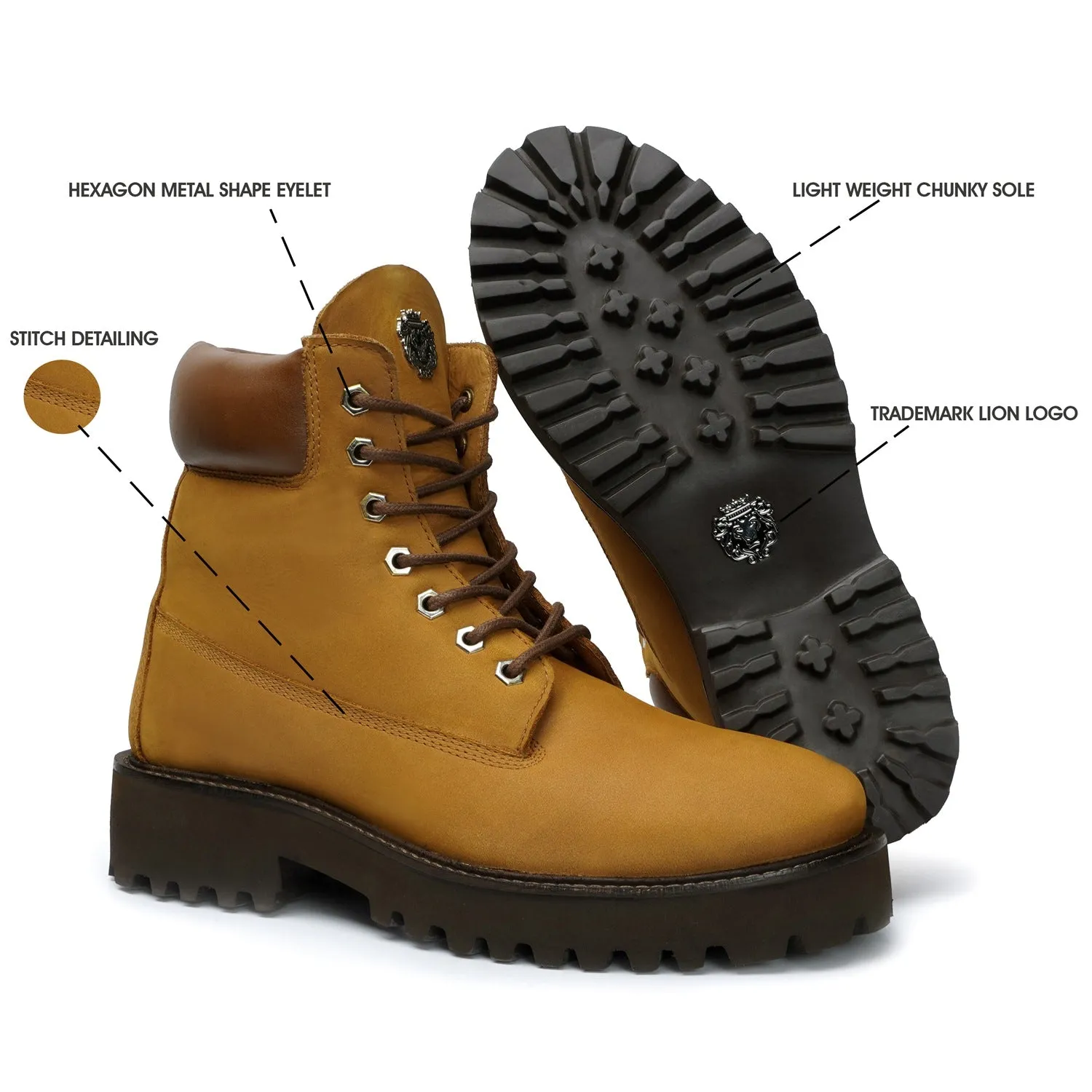 Light-Weight Mustard-tan Chunky Boot