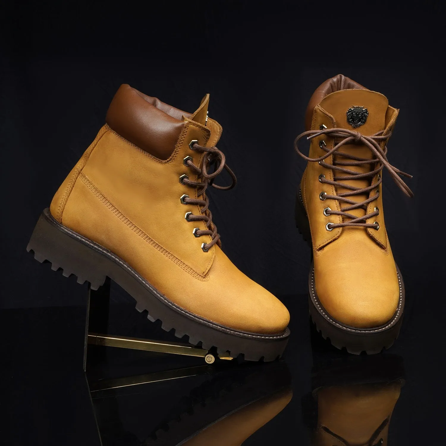 Light-Weight Mustard-tan Chunky Boot