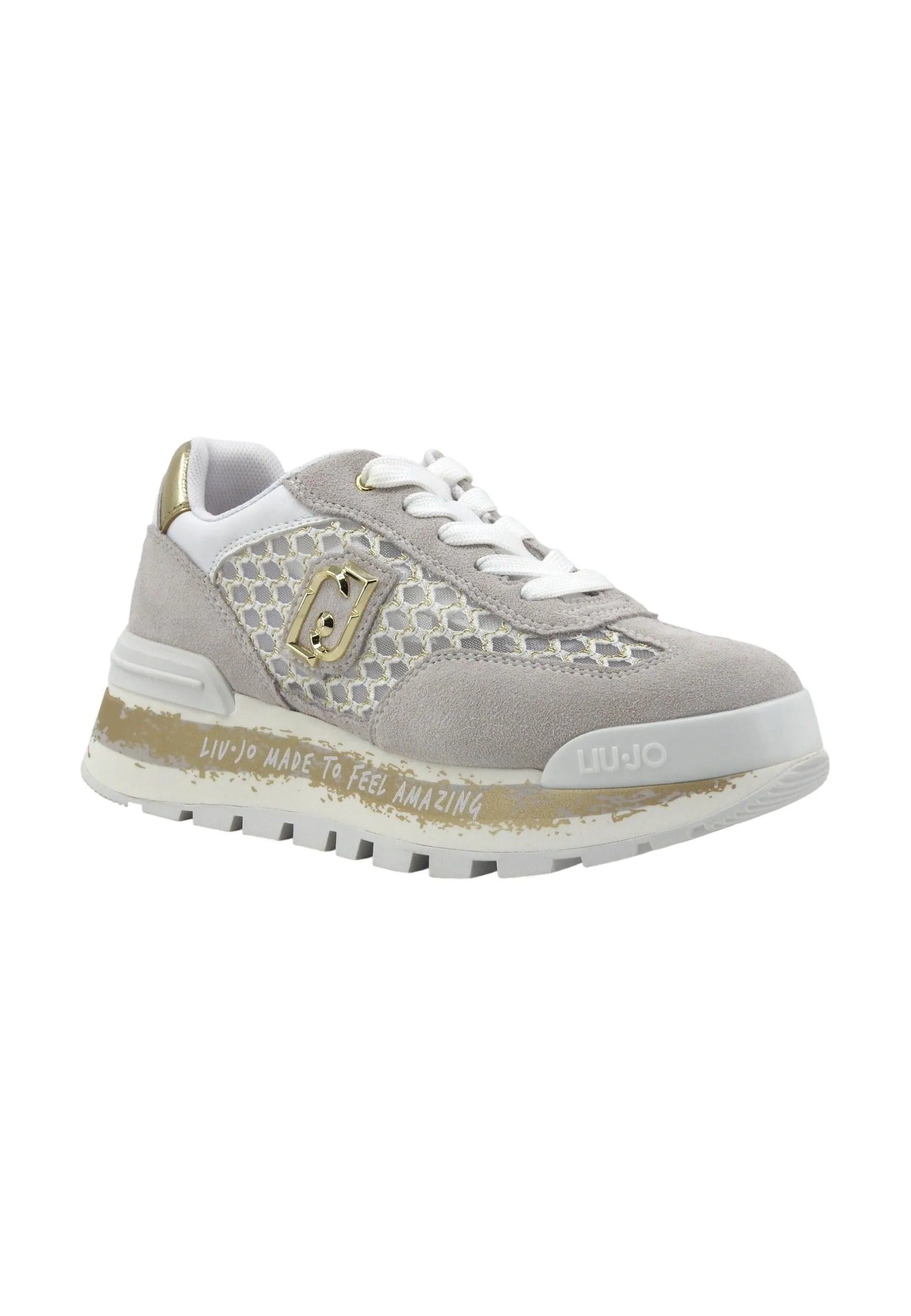 LIU JO Amazing 23 Sneaker Donna White Gold BA4001PX303