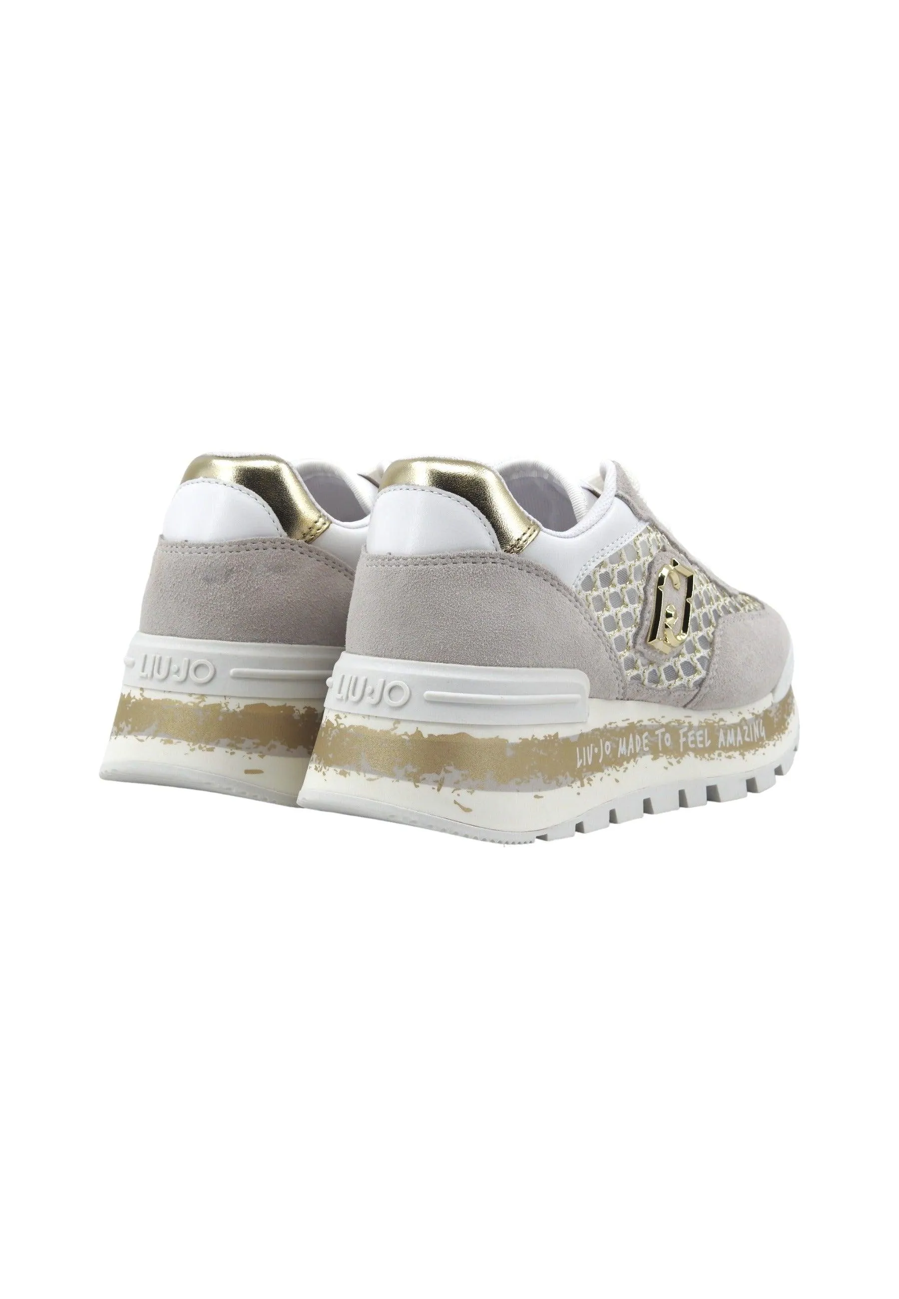 LIU JO Amazing 23 Sneaker Donna White Gold BA4001PX303