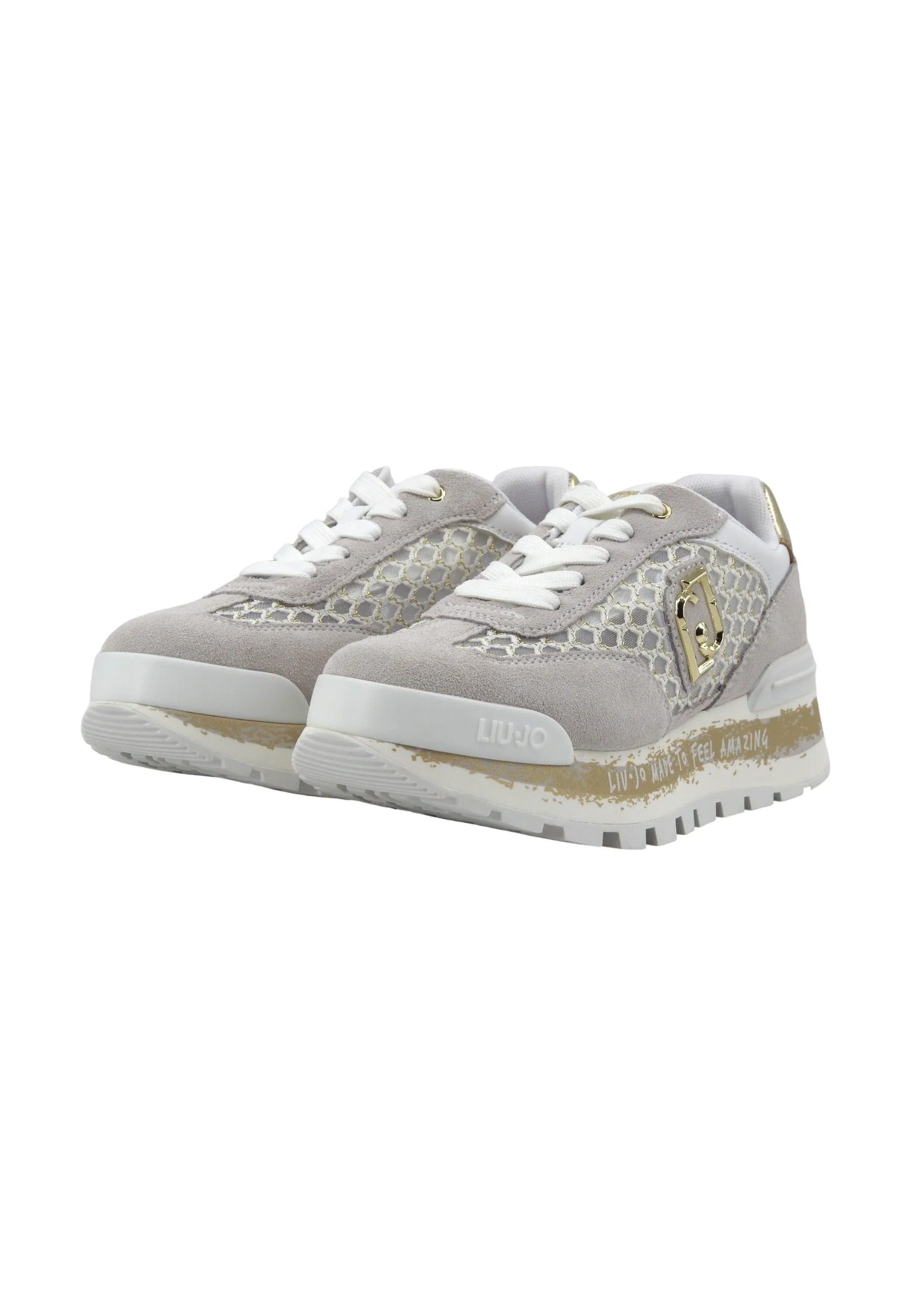 LIU JO Amazing 23 Sneaker Donna White Gold BA4001PX303