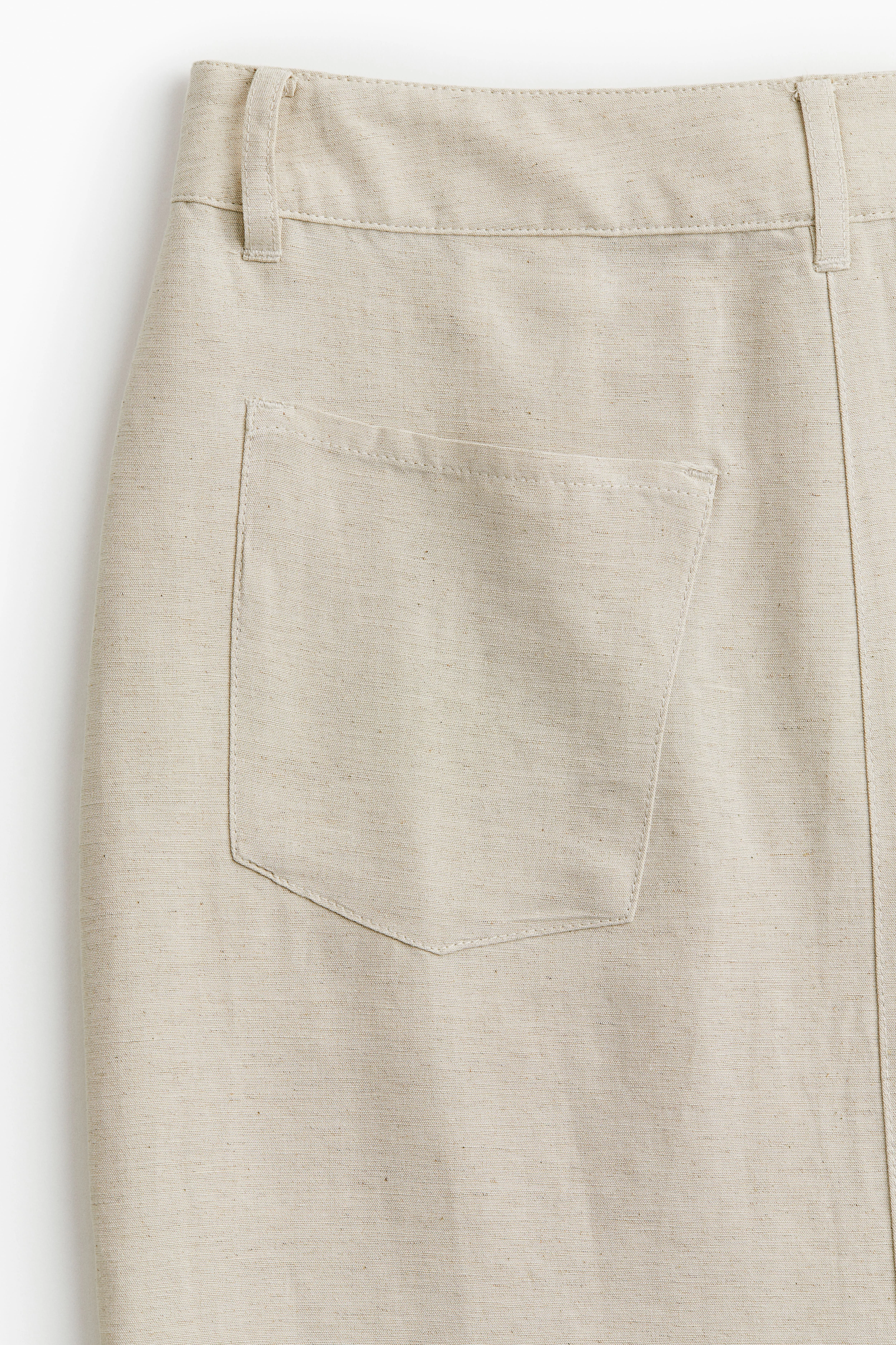 Long linen-blend skirt - Regular waist - Long - Light beige - Ladies | H&M GB