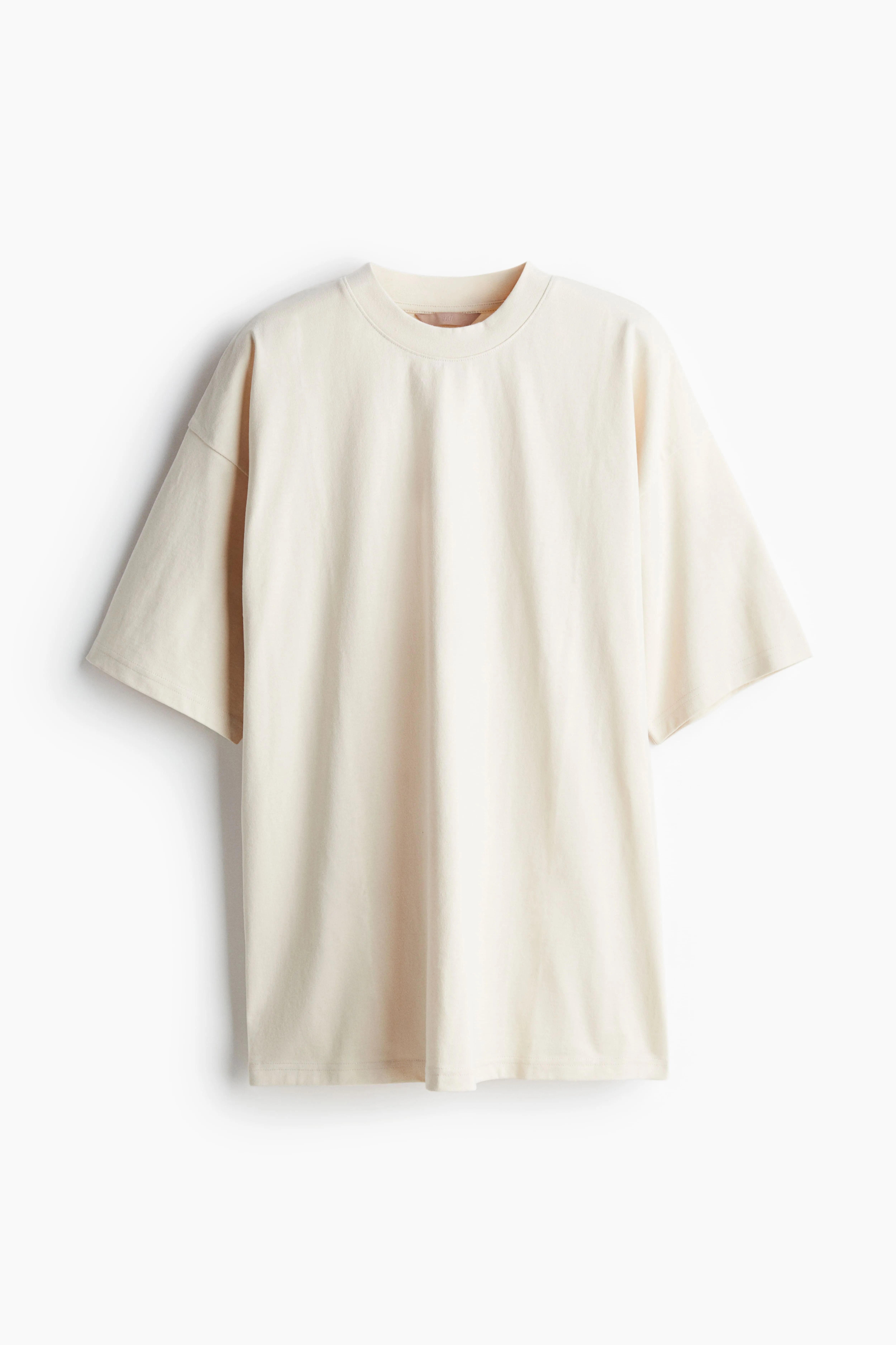 Loose-fit T-shirt - Round neck - Short sleeve - Light beige - Ladies | H&M GB