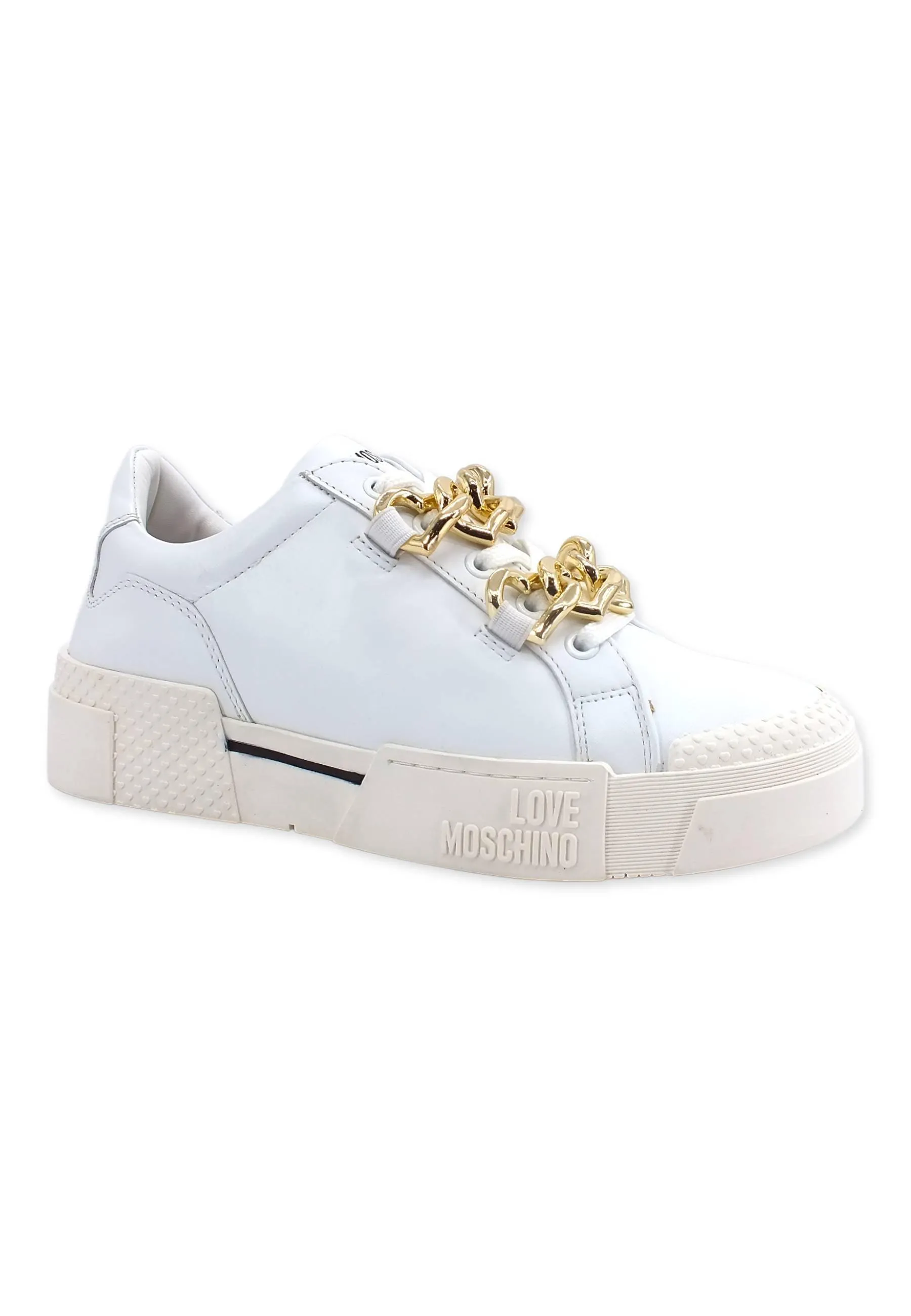 LOVE MOSCHINO Sneaker Catene Gold Donna Bianco JA15795G0FIA0100