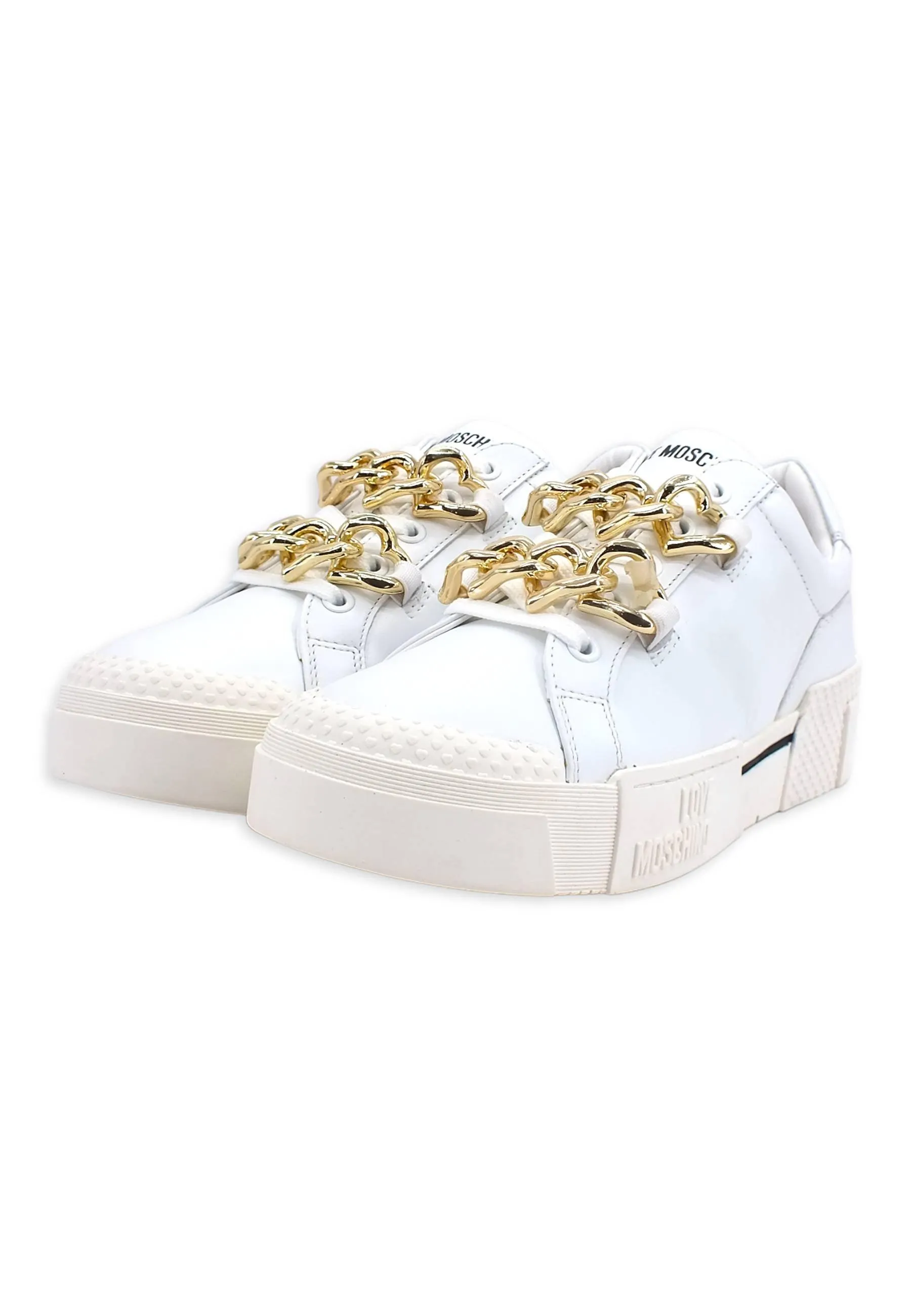 LOVE MOSCHINO Sneaker Catene Gold Donna Bianco JA15795G0FIA0100