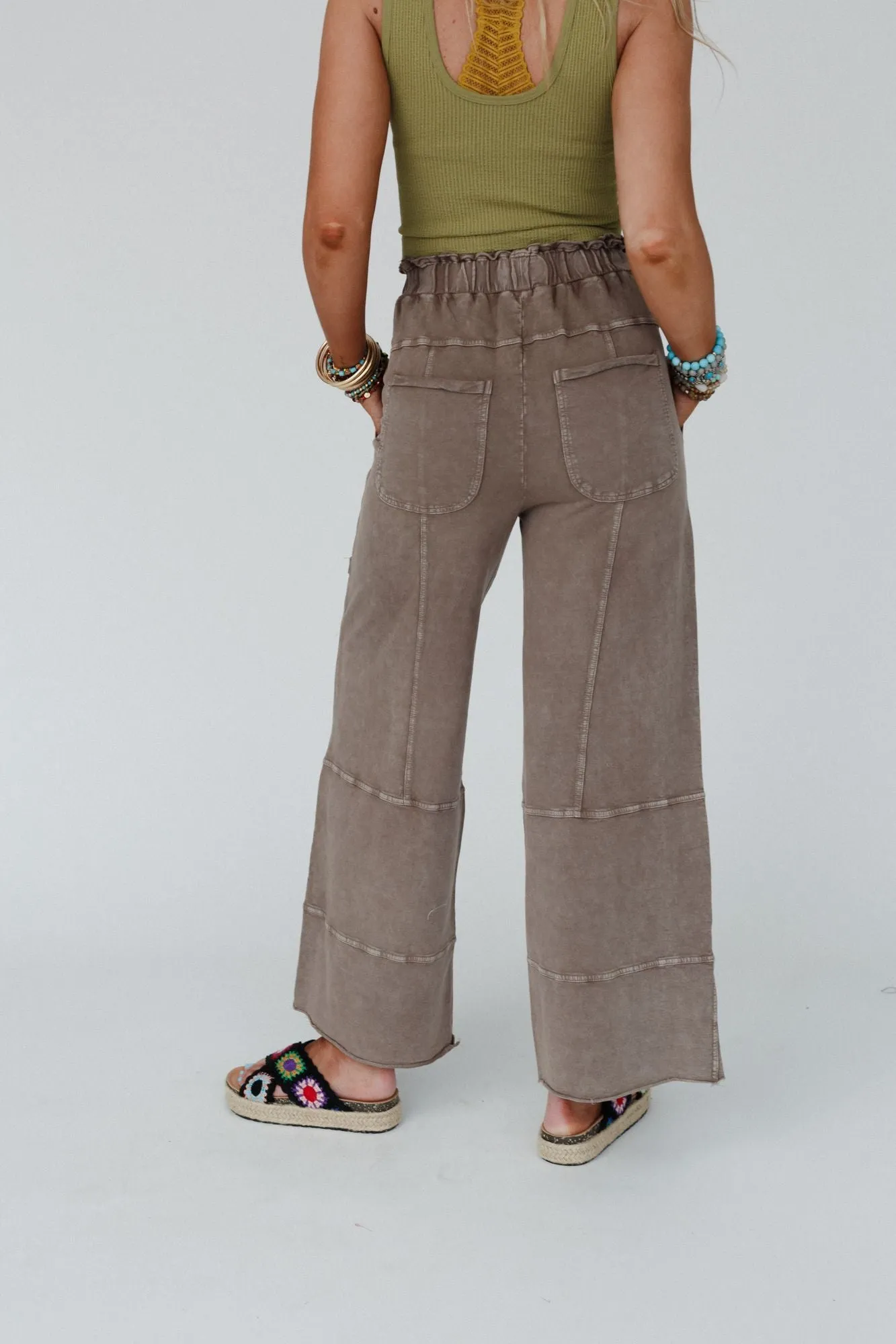 Lucky One Wide Leg Full Pant - Mocha