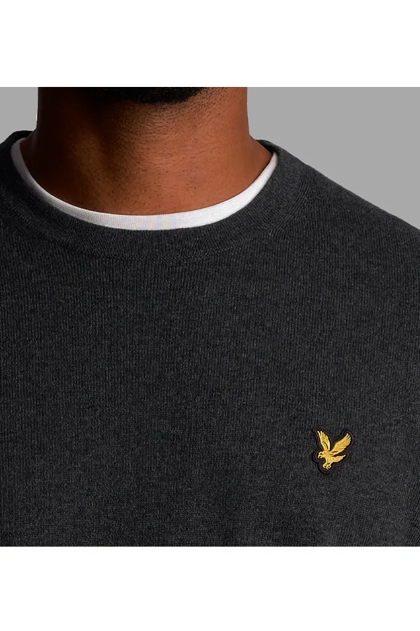 Lyle & Scott Merino Crew Knit Charcoal