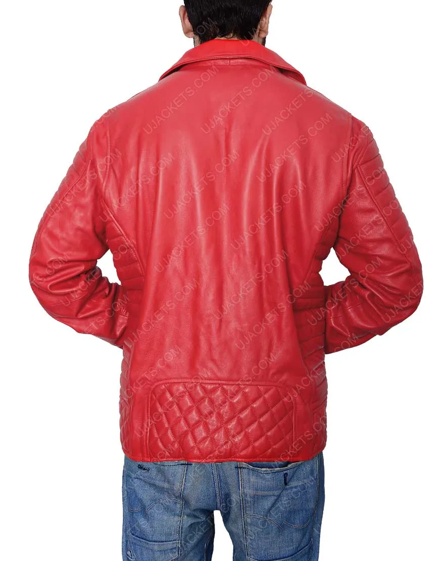 Men's Asymmetrical Padded Red Jacket for Sale