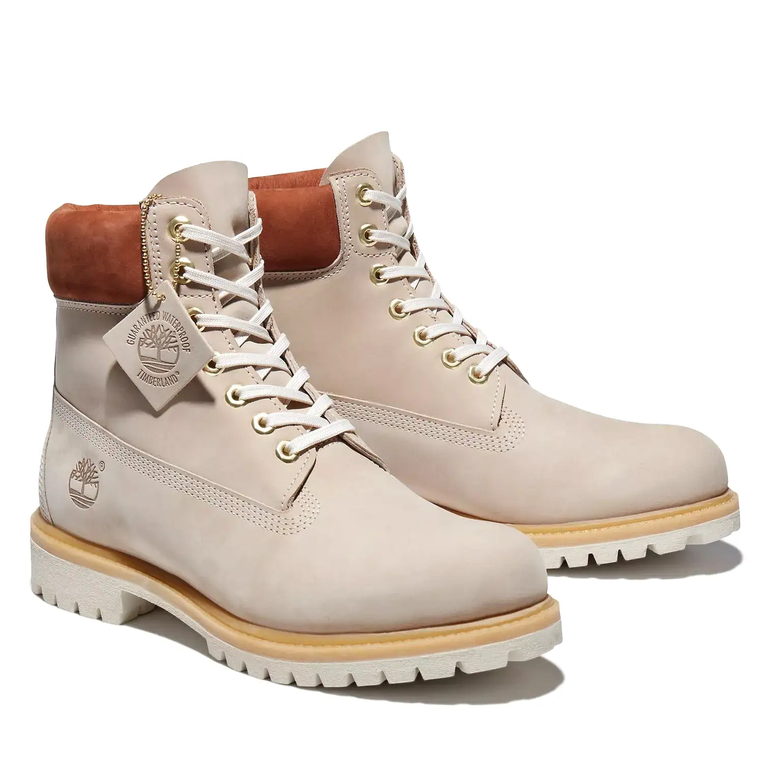 Mens 6-Inch Premium Waterproof Boot - Light Beige