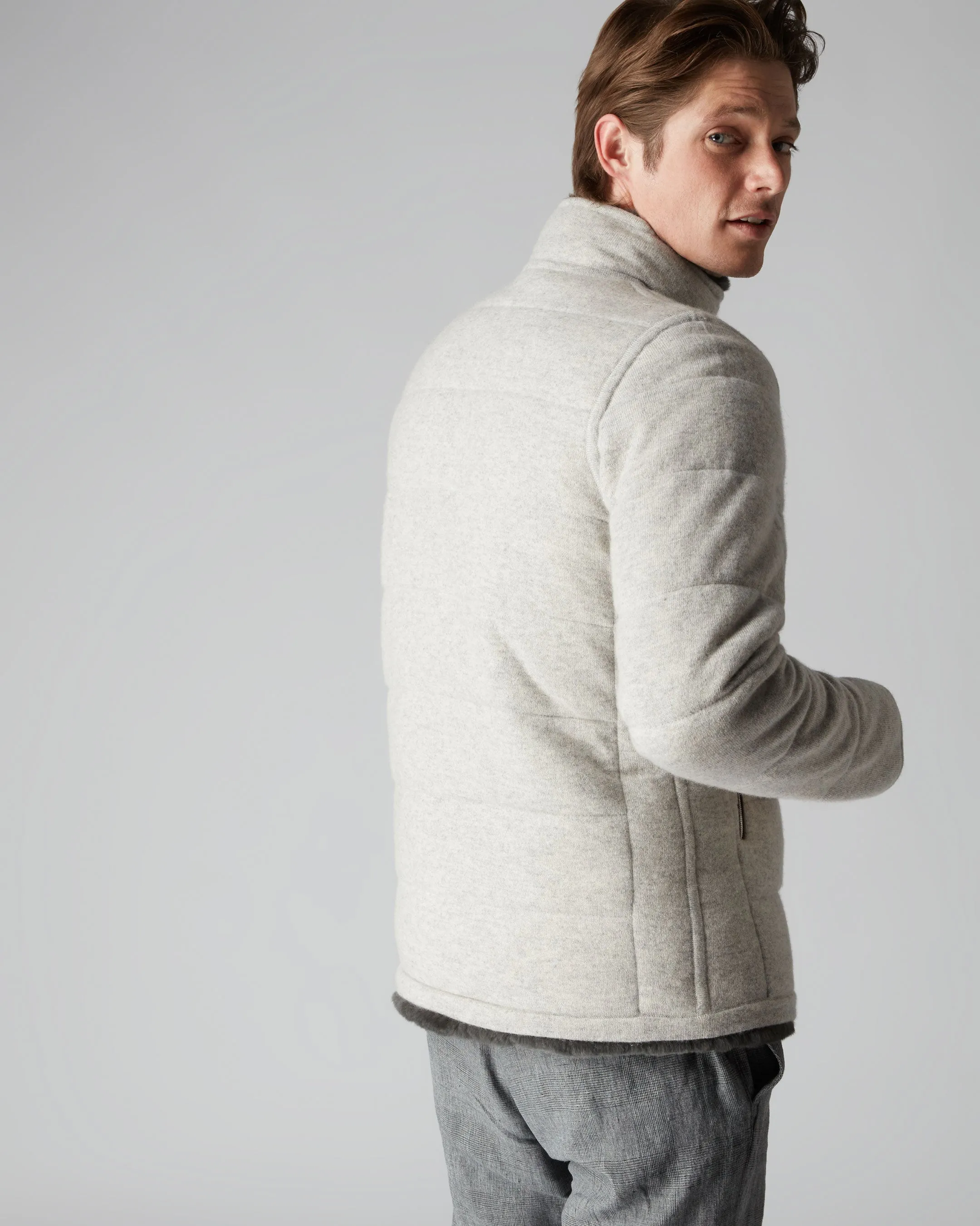 Men's Whistler Fur Quilted Jacket Fumo Grey