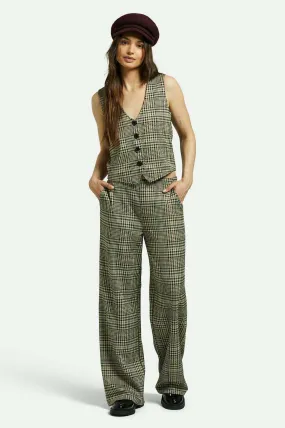 Menswear Plaid Leisure Trouser Pant - Winter White/Black Plaid