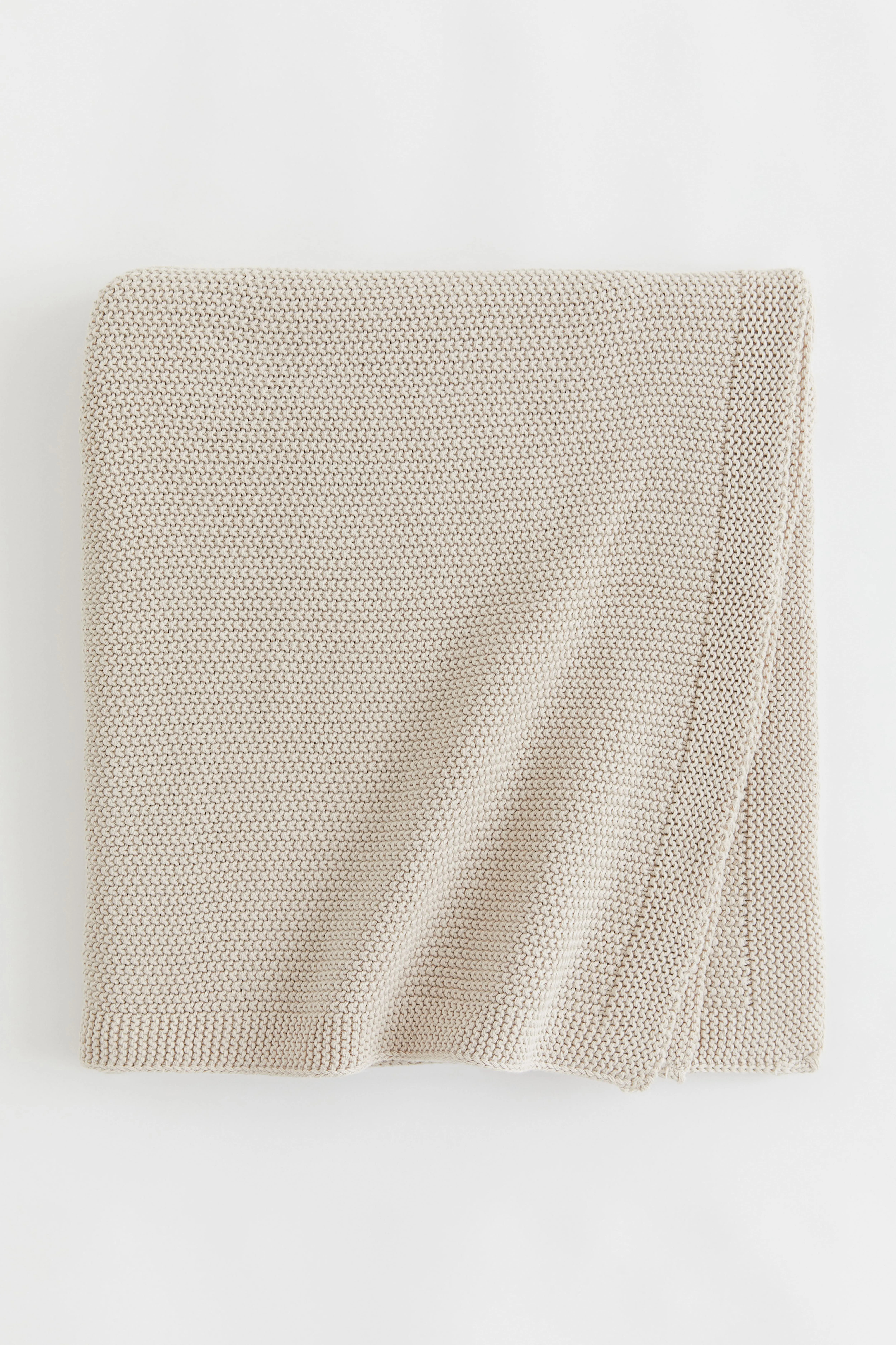 Moss-stitched cotton blanket - Light beige - Home All | H&M GB