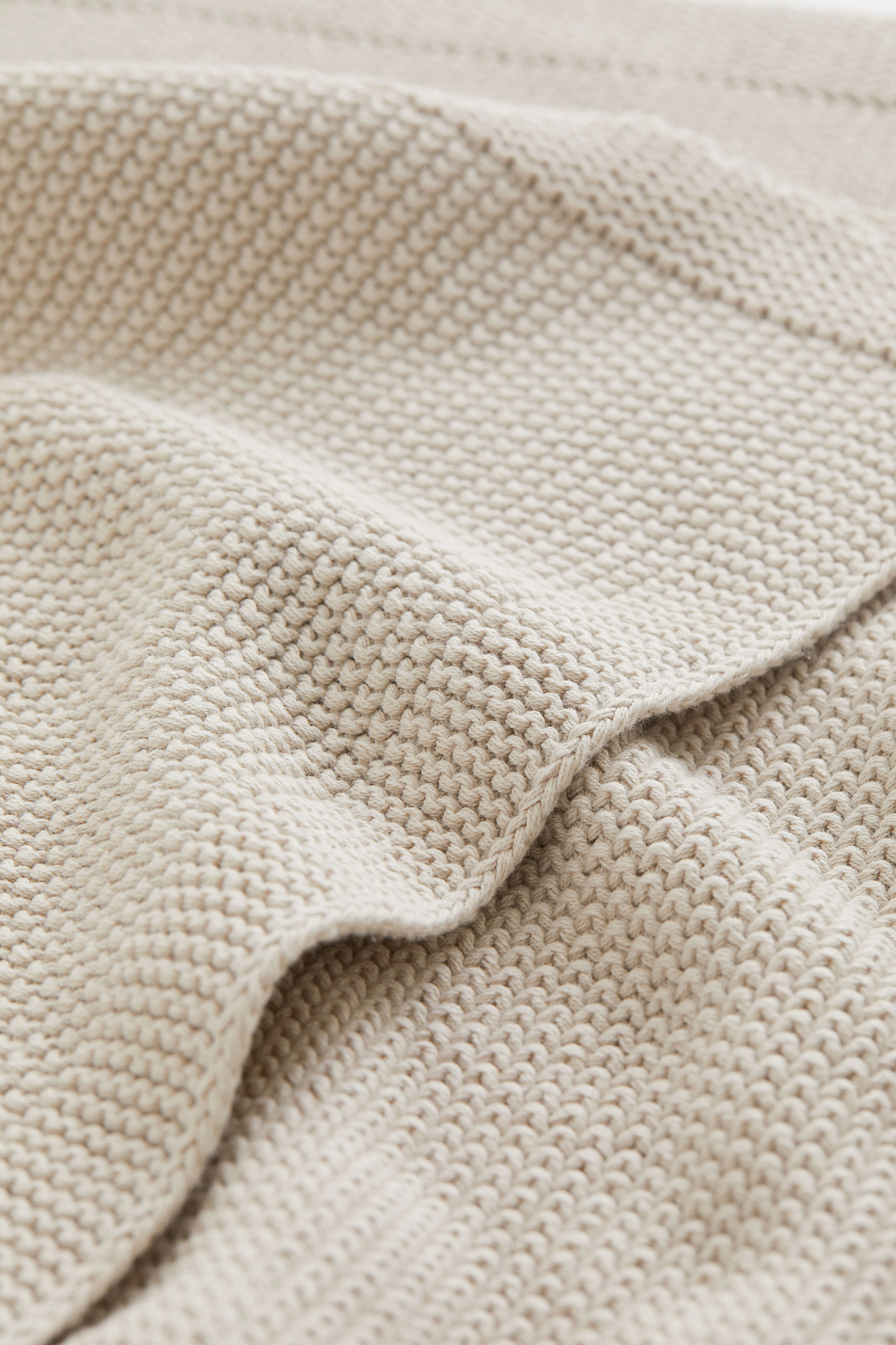 Moss-stitched cotton blanket - Light beige - Home All | H&M GB