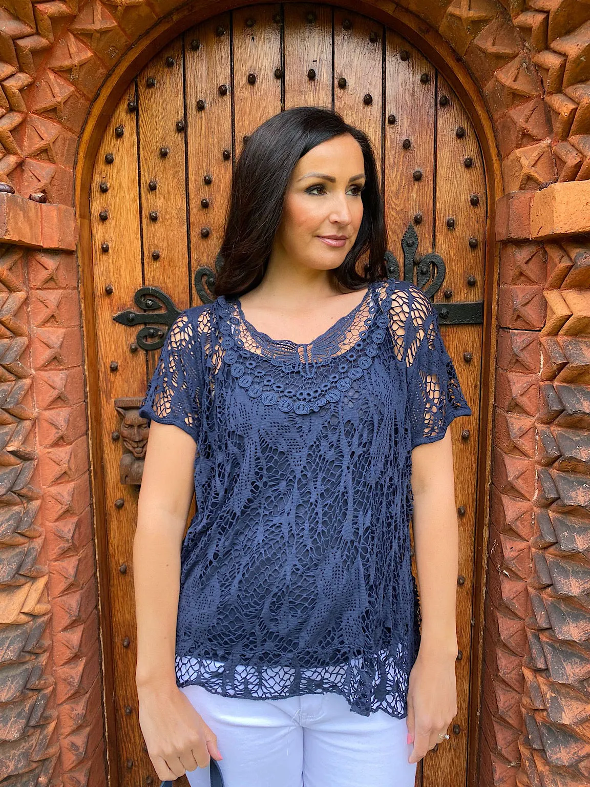 Multi Hole Lace Top Danni