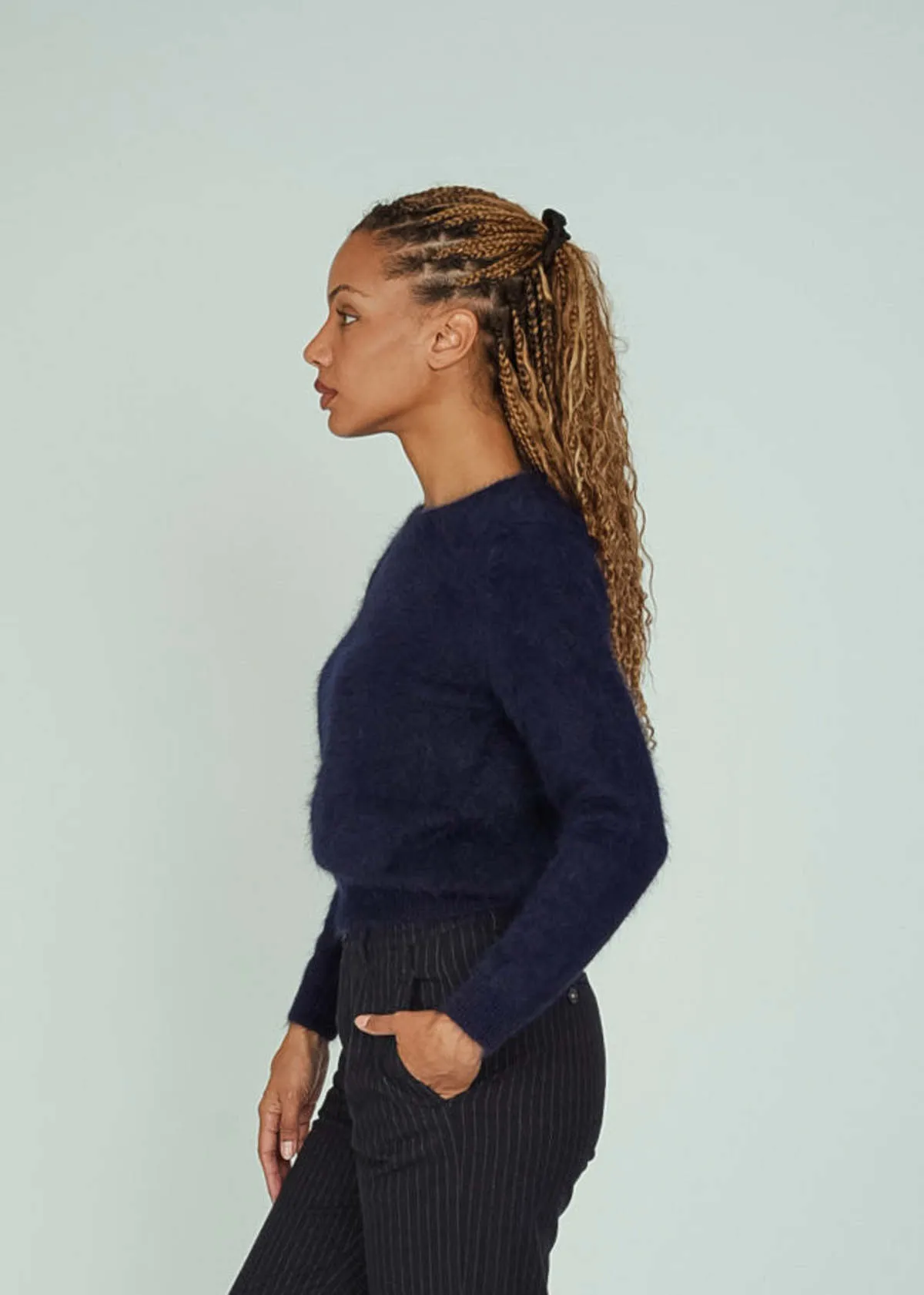 Navy Angora Datti Sweater - Navy