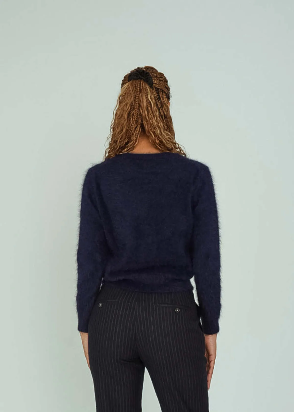 Navy Angora Datti Sweater - Navy