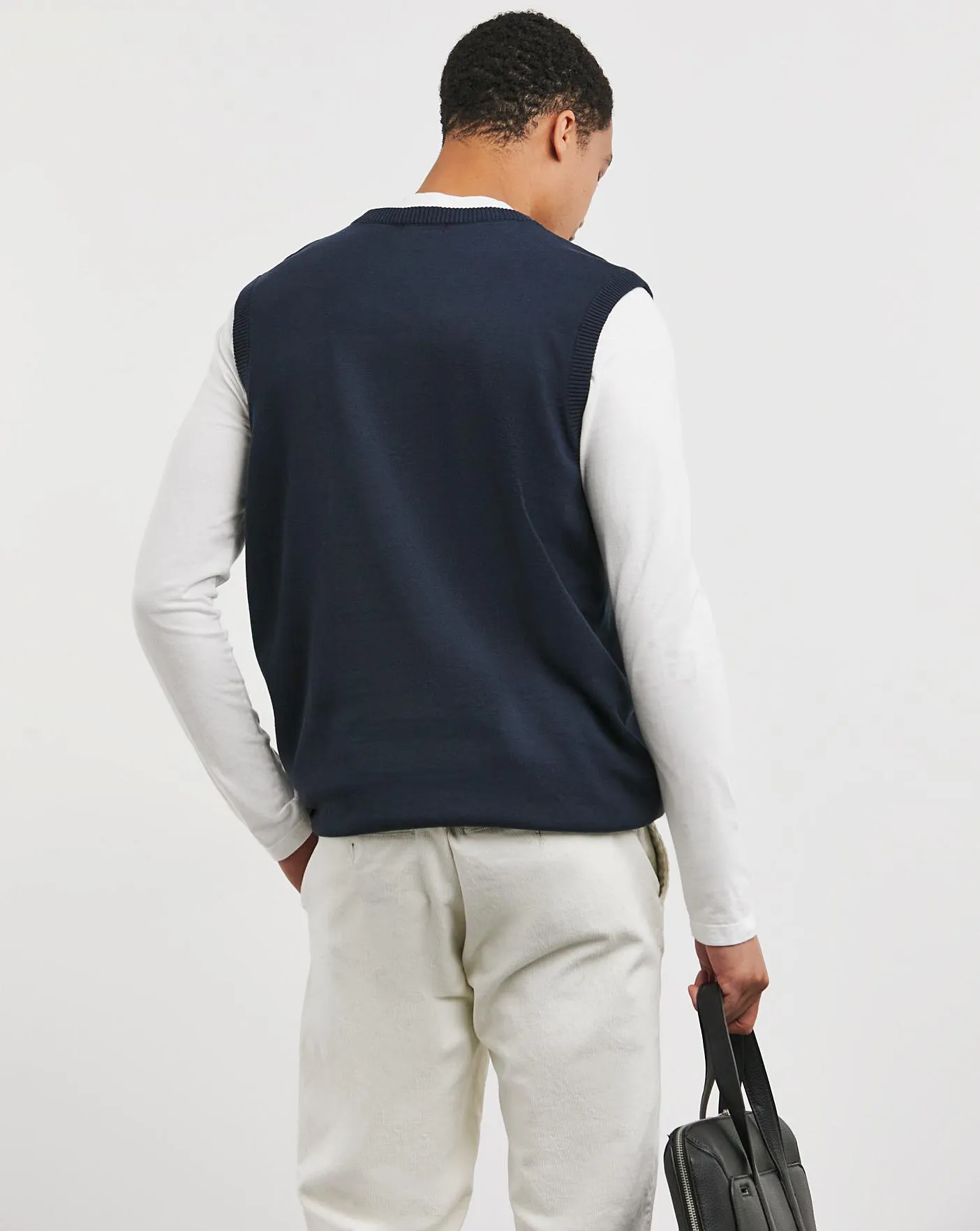 Navy Cotton Sweater Vest