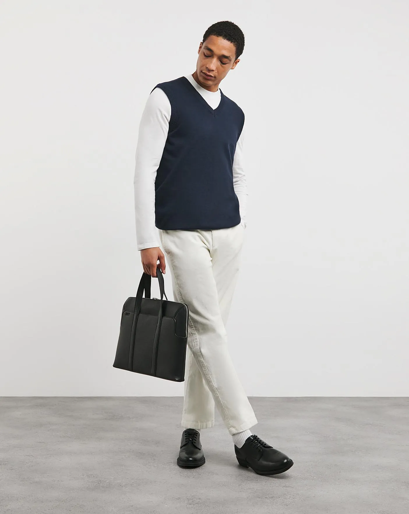 Navy Cotton Sweater Vest