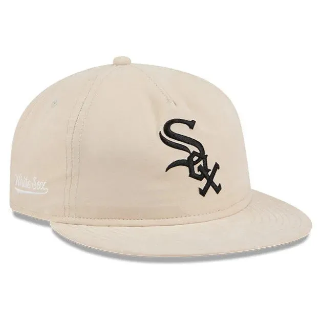 NEW ERA RC9FIFTY OF MLB CHICAGO WHITE SOX BRUSHED NYLON LIGHT BEIGE STRAPBACK CAP