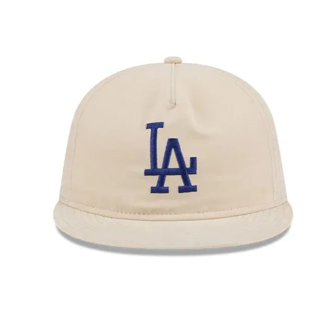 NEW ERA RC9FIFTY OF MLB LOS ANGELES DODGERS BRUSHED NYLON LIGHT BEIGE STRAPBACK CAP