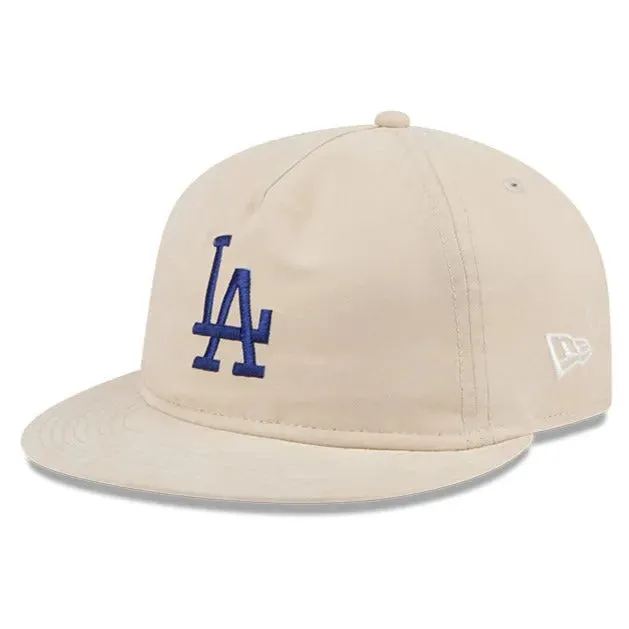 NEW ERA RC9FIFTY OF MLB LOS ANGELES DODGERS BRUSHED NYLON LIGHT BEIGE STRAPBACK CAP