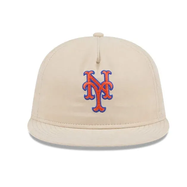 NEW ERA RC9FIFTY OF MLB NEW YORK METS BRUSHED NYLON LIGHT BEIGE STRAPBACK CAP