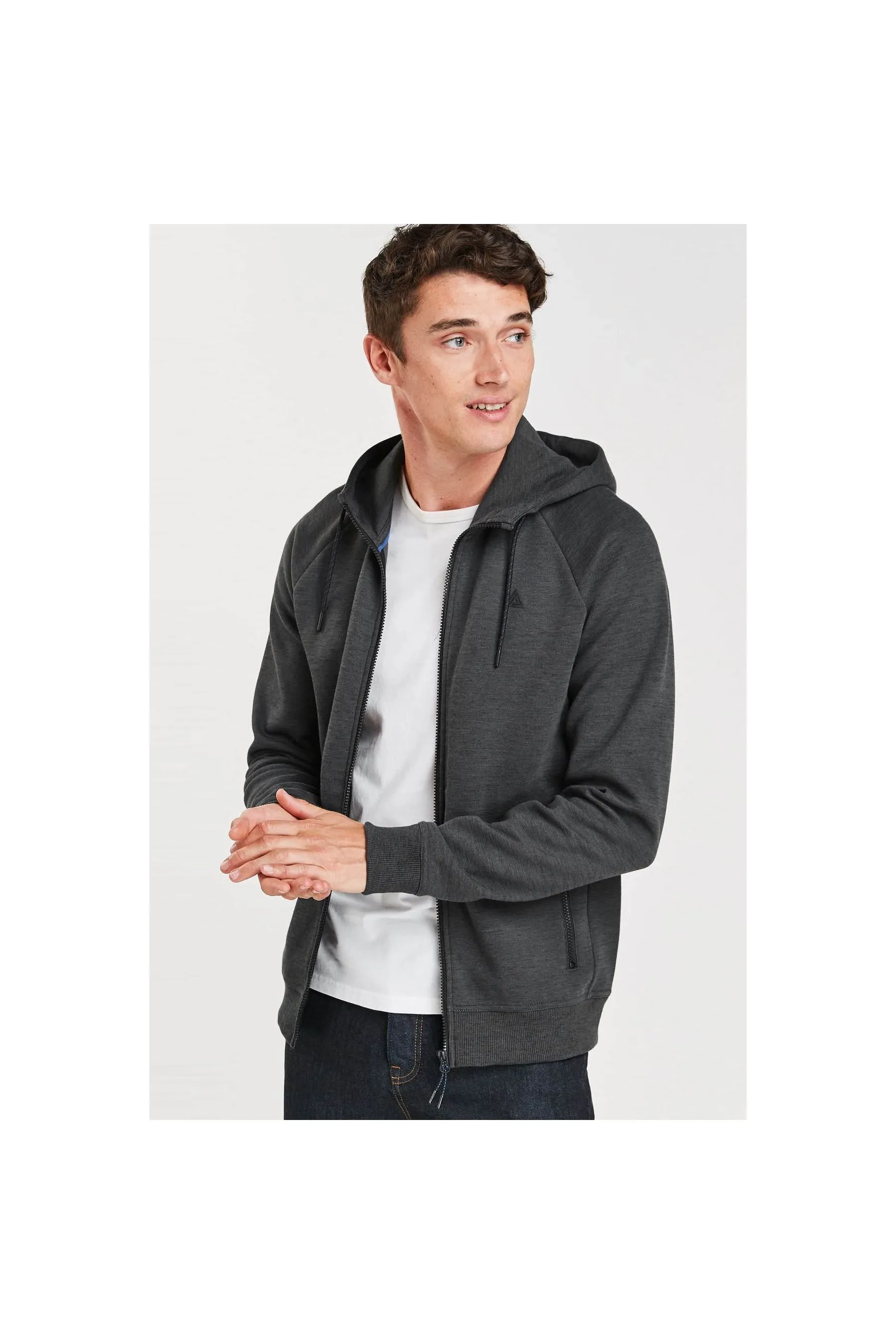 NEXT active-zip-through-hoodie-nxt-859587-charcoalgrey White Men Hoodies