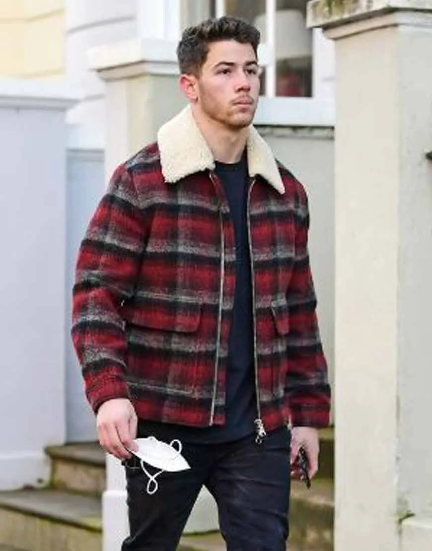 Nick Jonas Street Style Jacket | Nick Jonas Plaid Jacket | Ujackets.com