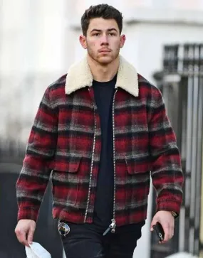 Nick Jonas Street Style Jacket | Nick Jonas Plaid Jacket | Ujackets.com