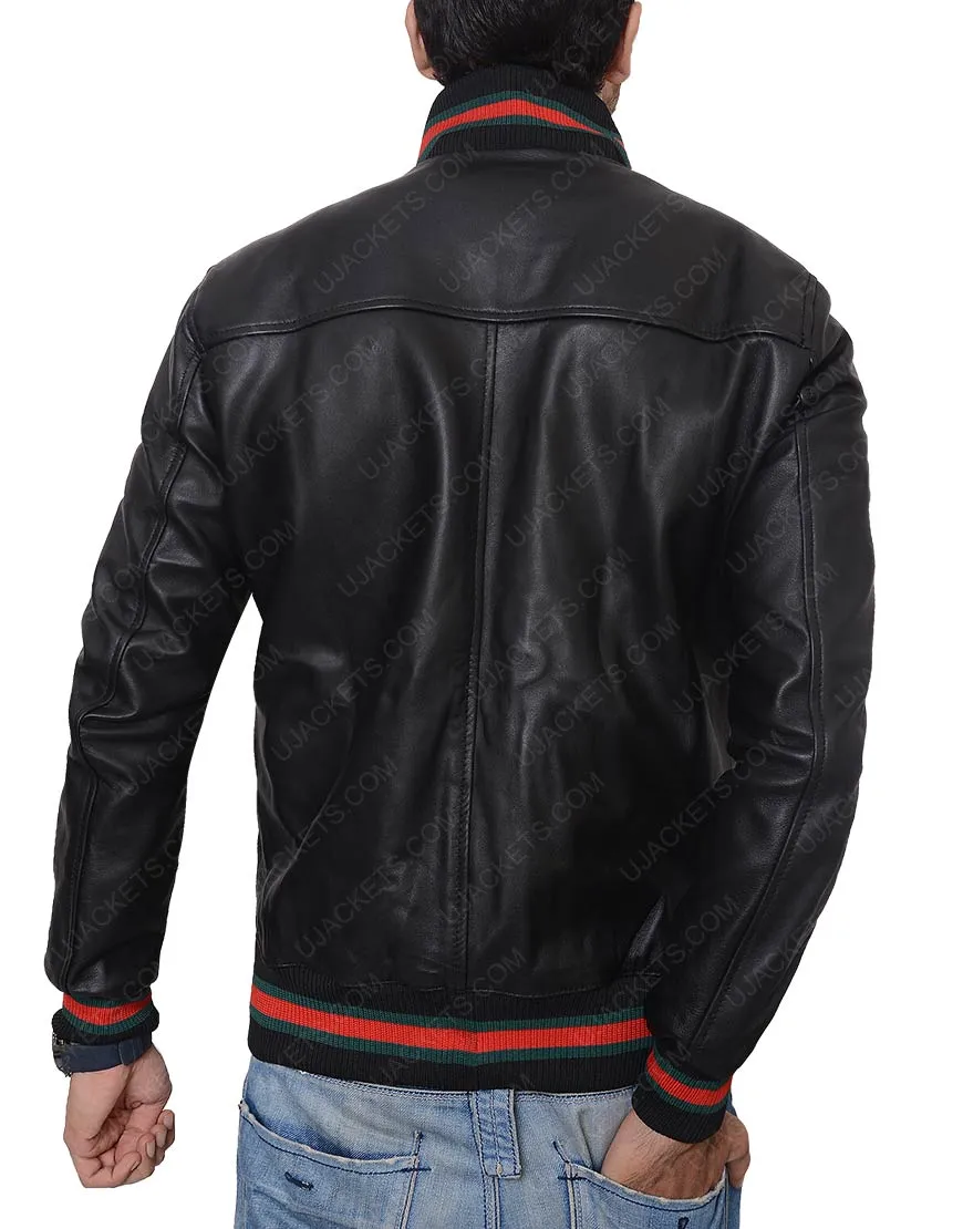 Not Afraid Bomber Eminem Black Leather Jacket |Ujackets