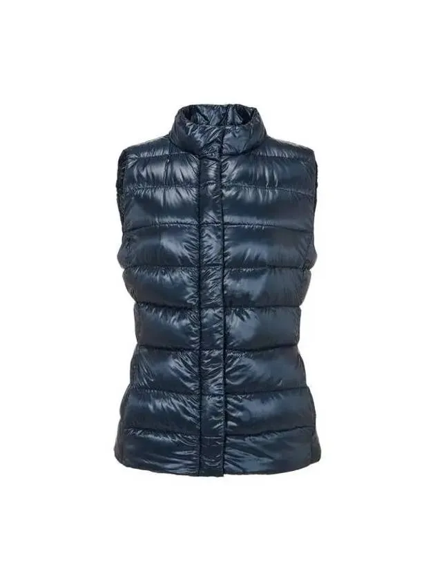 Nylon double closure goose down padded vest navy 271528