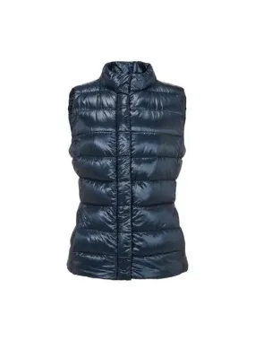 Nylon double closure goose down padded vest navy 271528