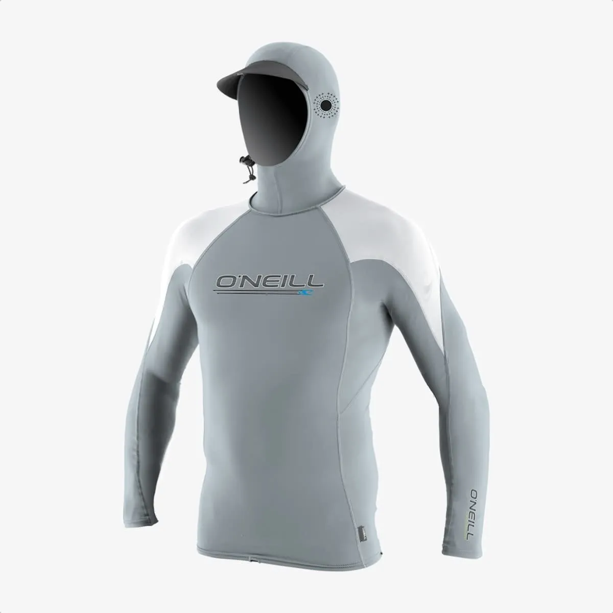 O'Neill Premium Skins O'Zone L/S Rash Guard w/Hood Cool Grey / White / White