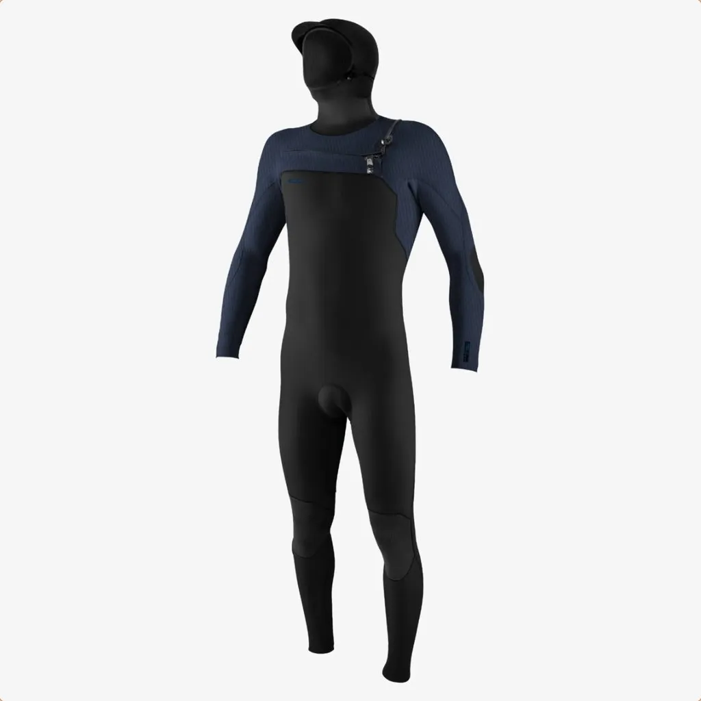 O'Neill Youth Hyperfreak 5.5/4+mm Chest Zip Full W/Hood Wetsuit Black / Navy