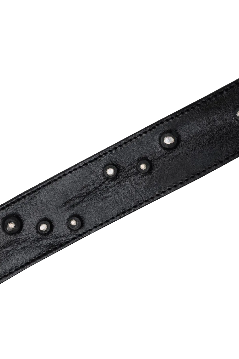 Octagonal Buckle Leather Belt (Black)