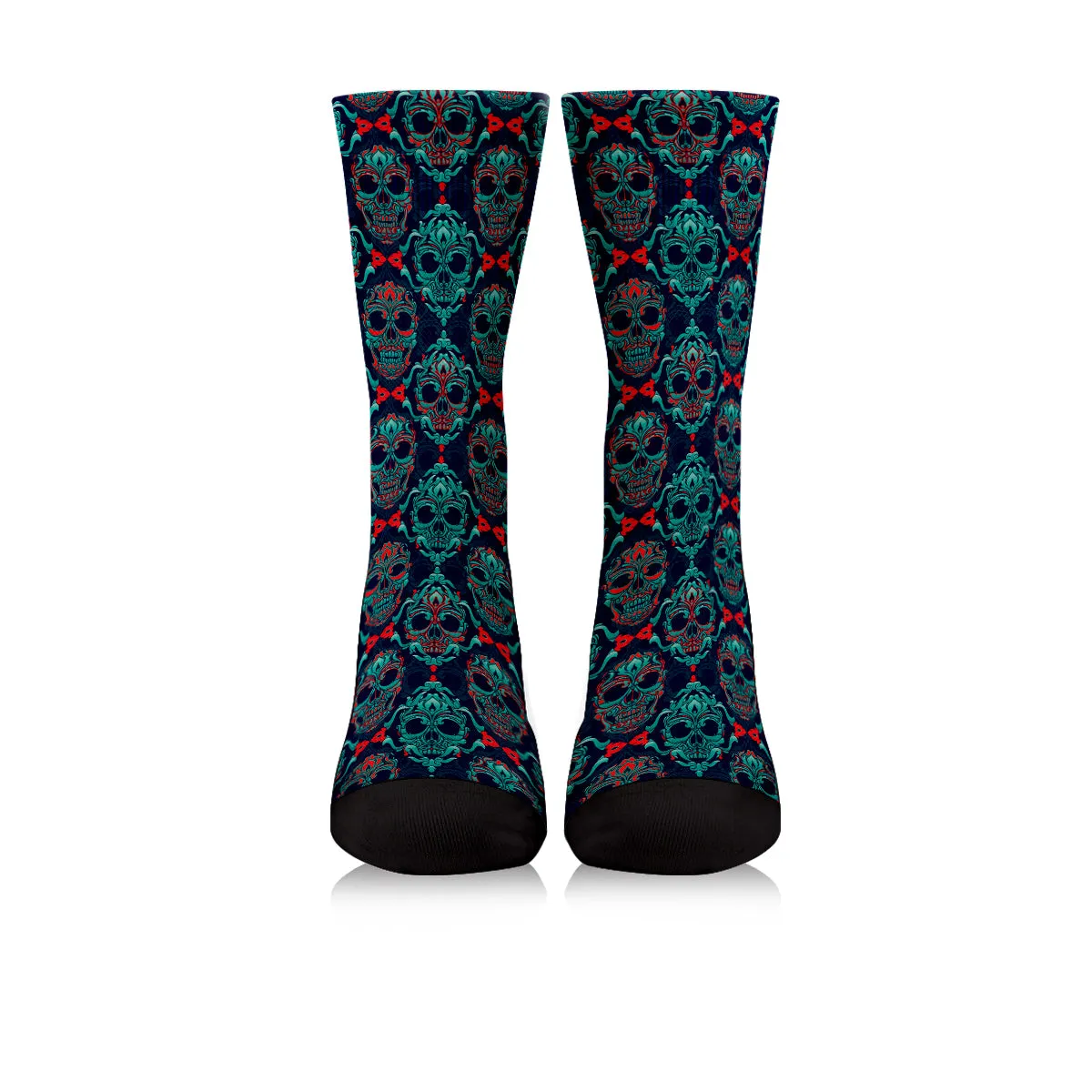 Ornamental Sugar Skull Crew Socks