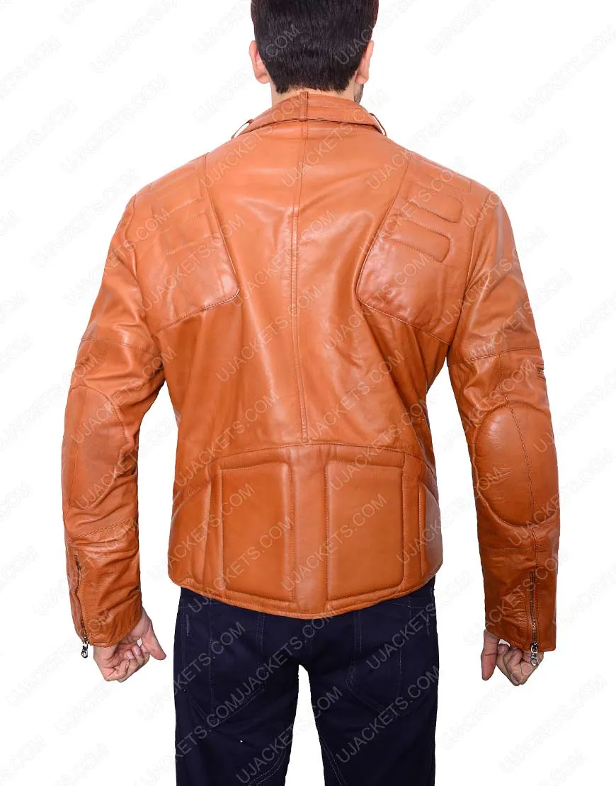 Padded Brown Motorcycle Jacket for Men - ujackets