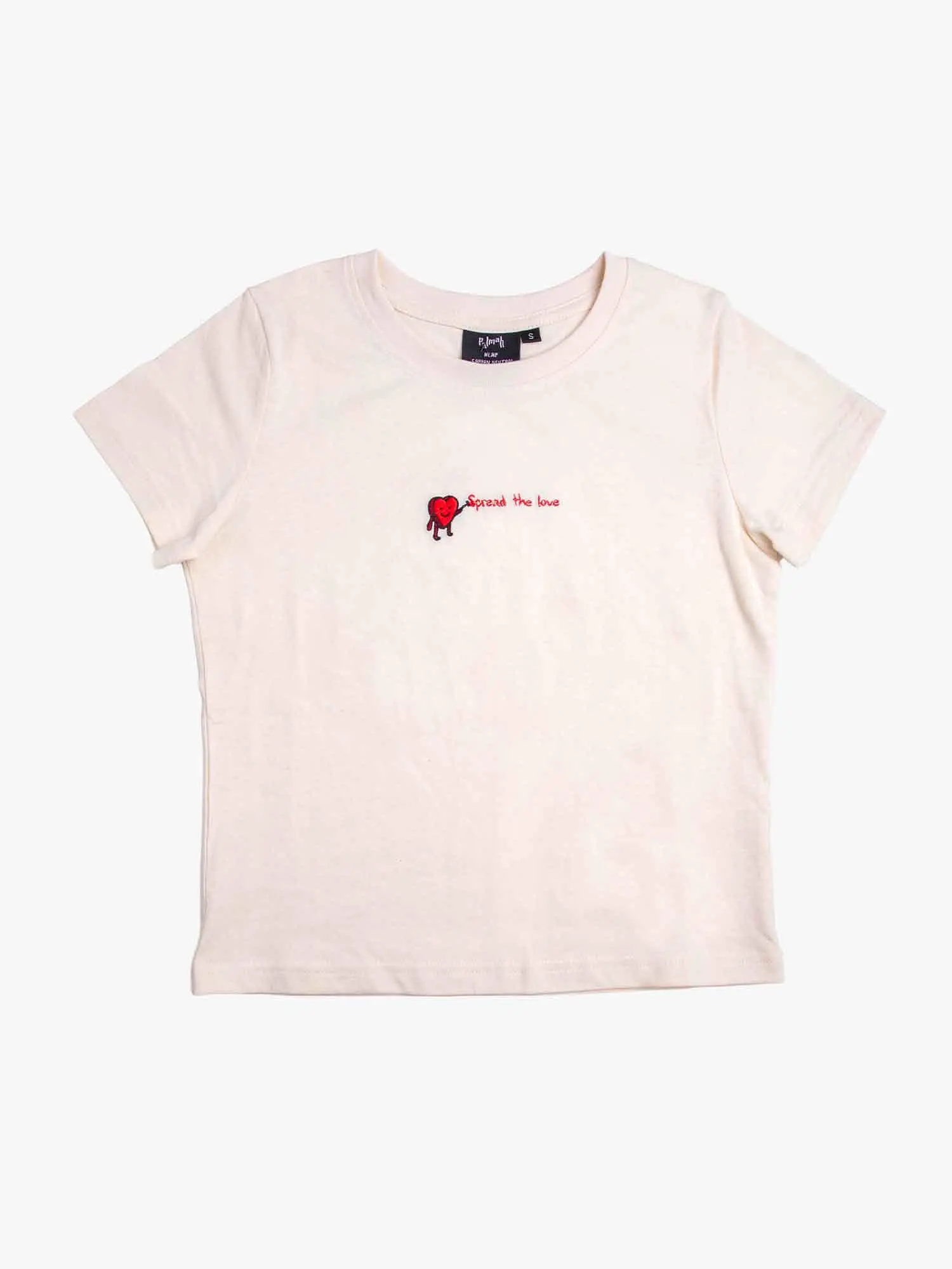 Palmah Spread The Love Organic Hemp Mini Tee - Off White