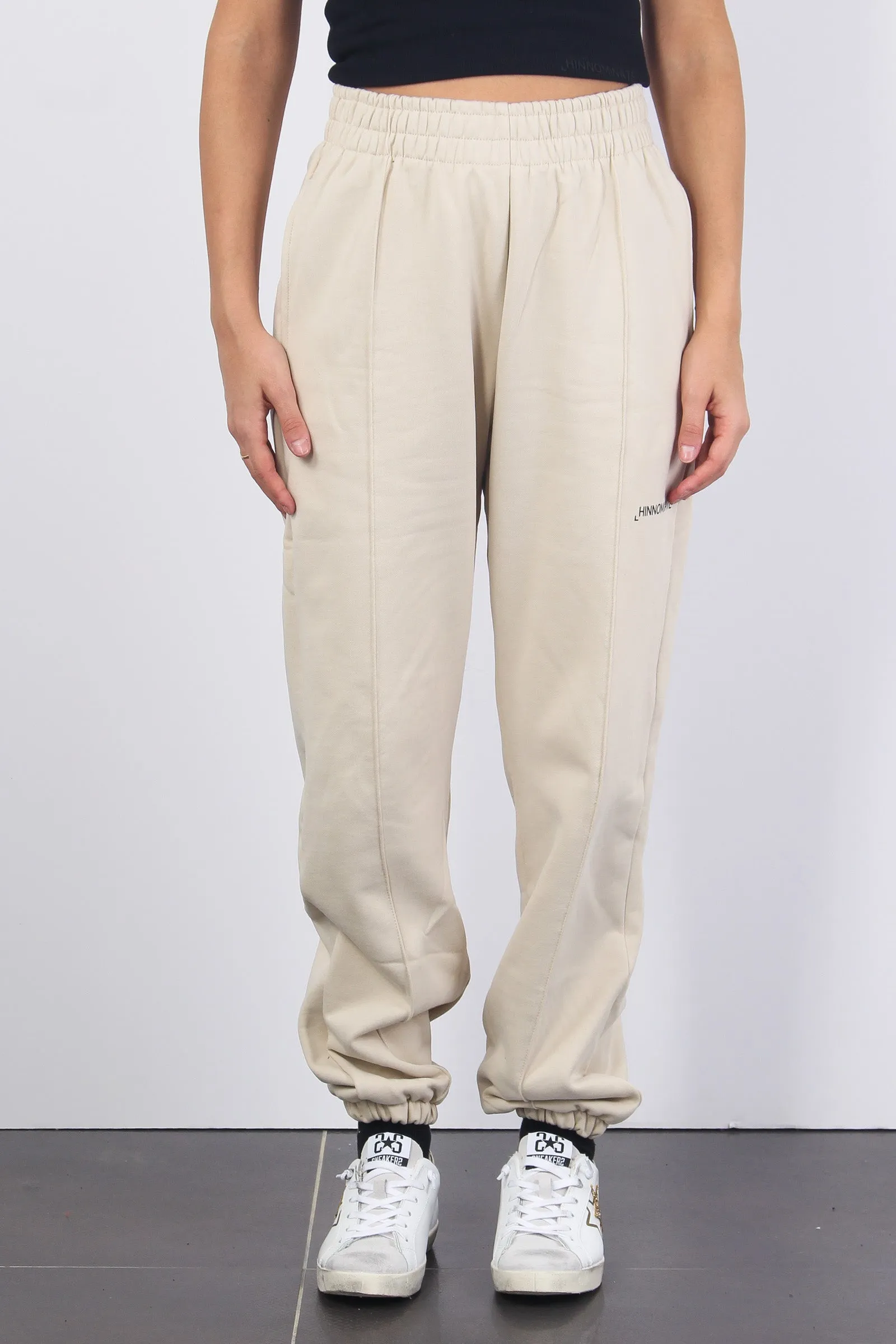 Pantalone Felpa Nervature Beige Sand