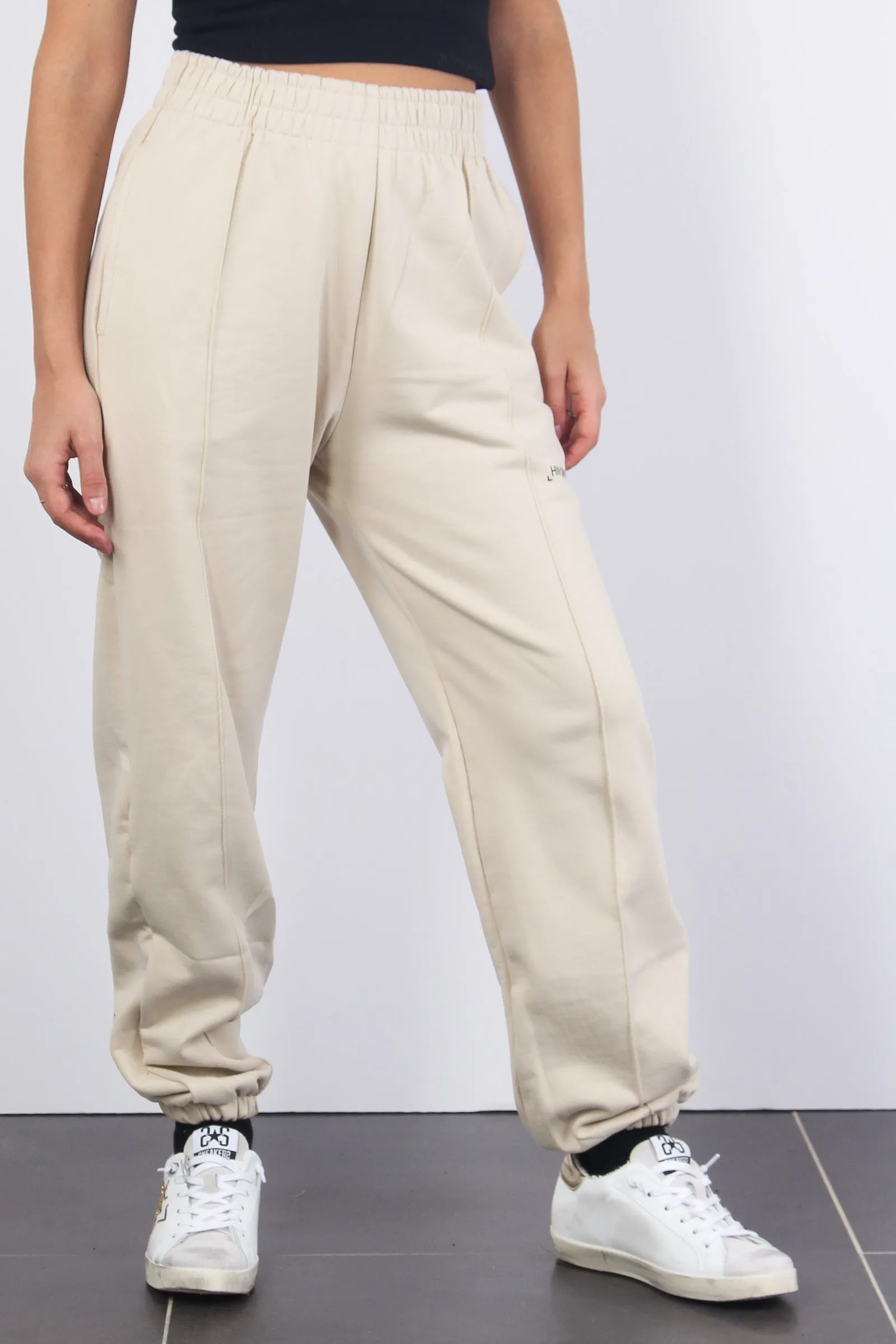 Pantalone Felpa Nervature Beige Sand