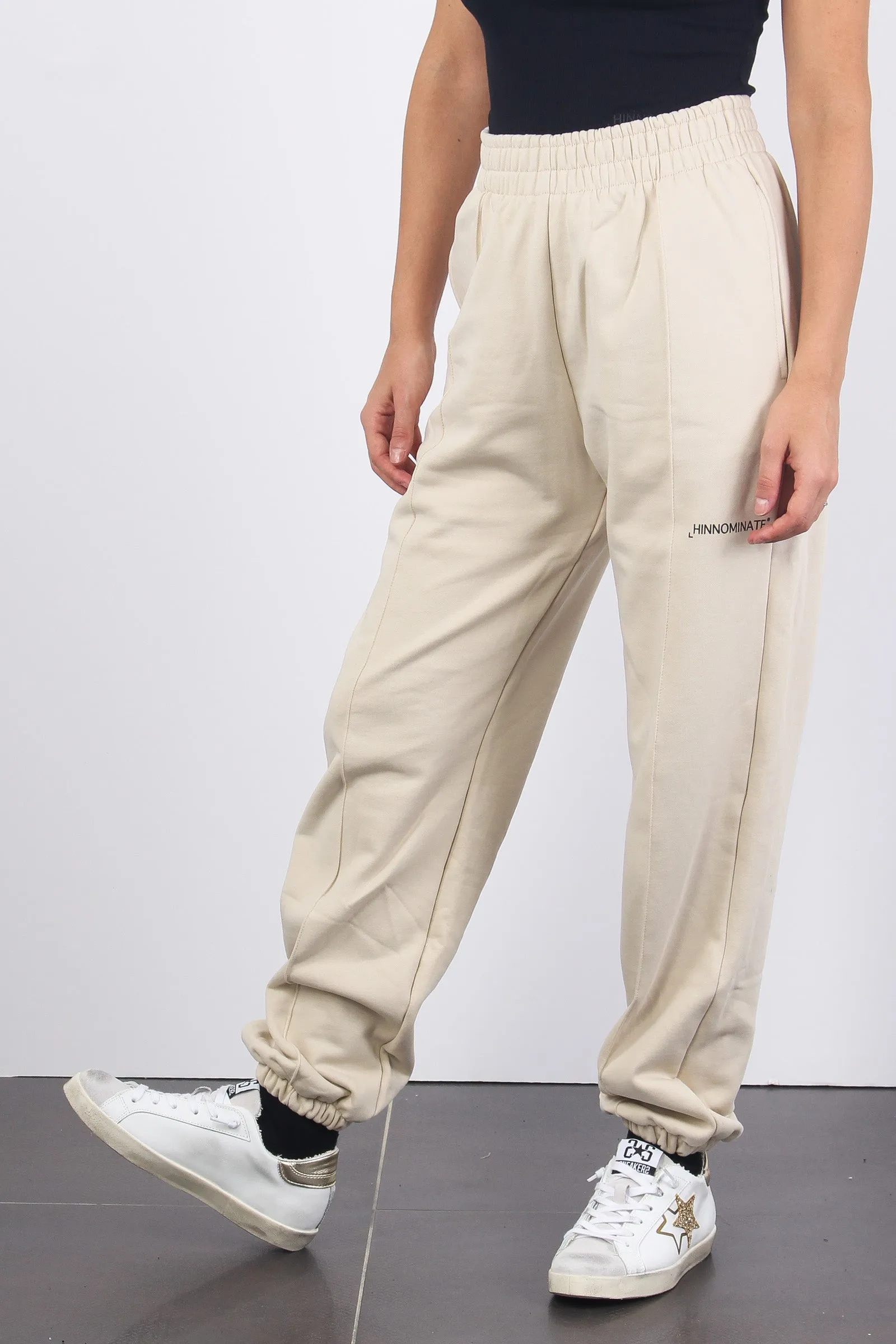 Pantalone Felpa Nervature Beige Sand