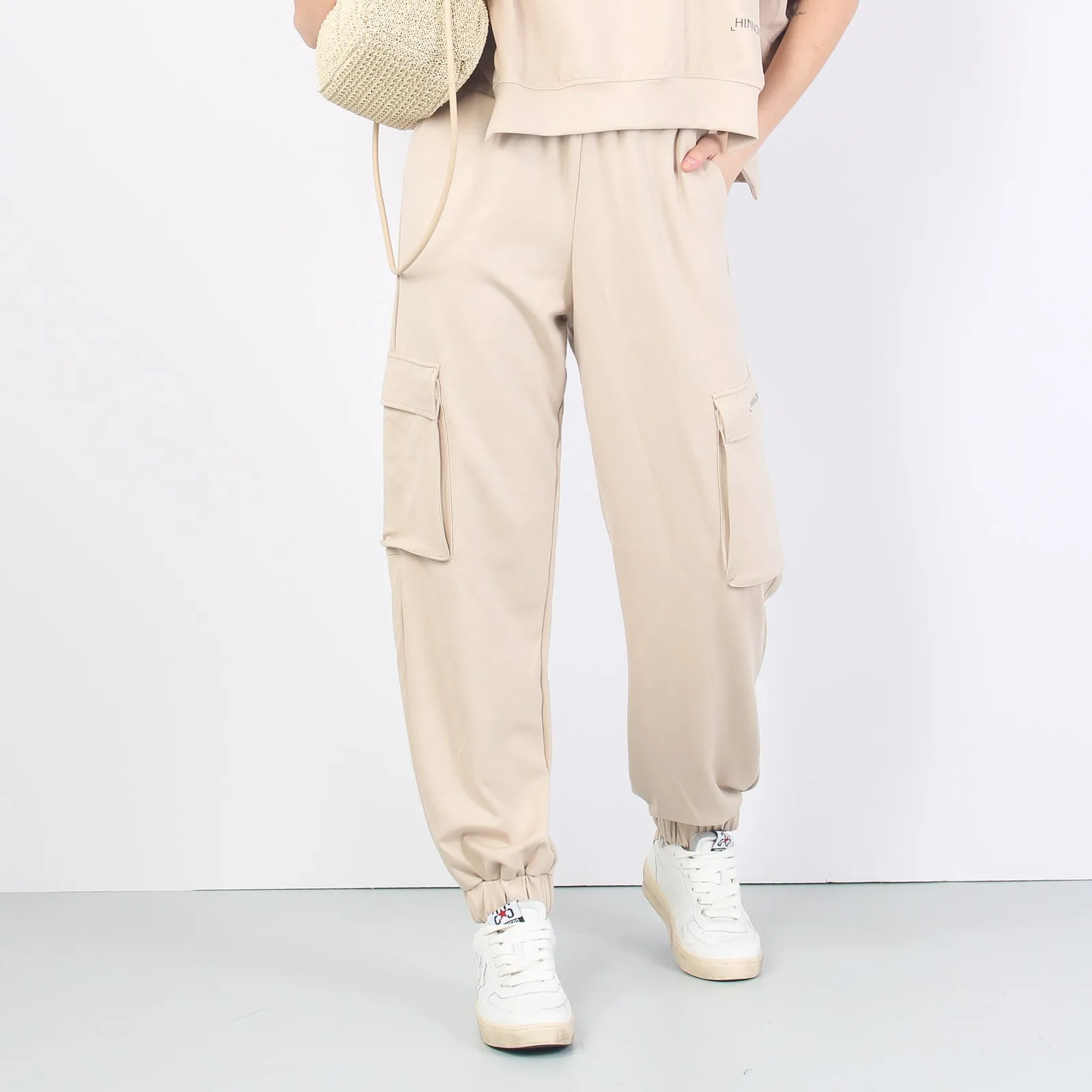 Pantalone Tasconato Modal Beige Sand