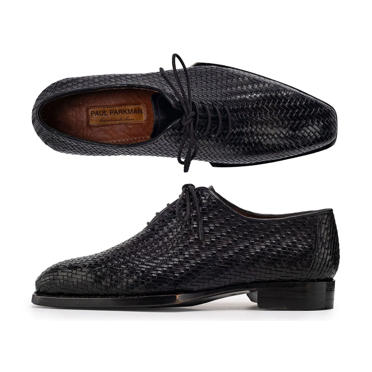 Paul Parkman Men's Shoes Woven Leather Oxfords (PM6453)