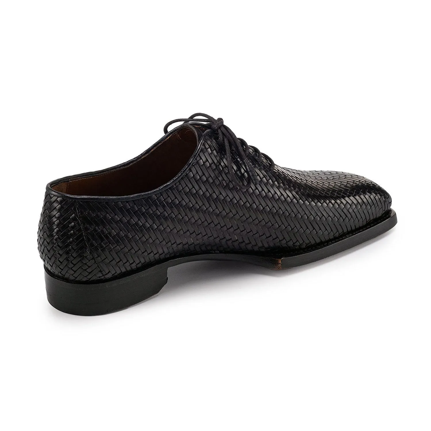 Paul Parkman Men's Shoes Woven Leather Oxfords (PM6453)