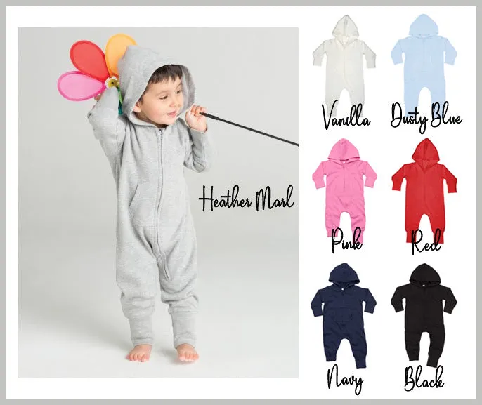 Personalised Auntie's Bestie Baby All In One Zip Up Tracksuit With Hood