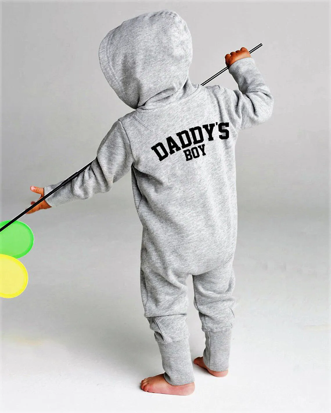 Personalised Daddy's Boy or Daddy's Girl Baby All In One Zip Up Tracksuit With Hood