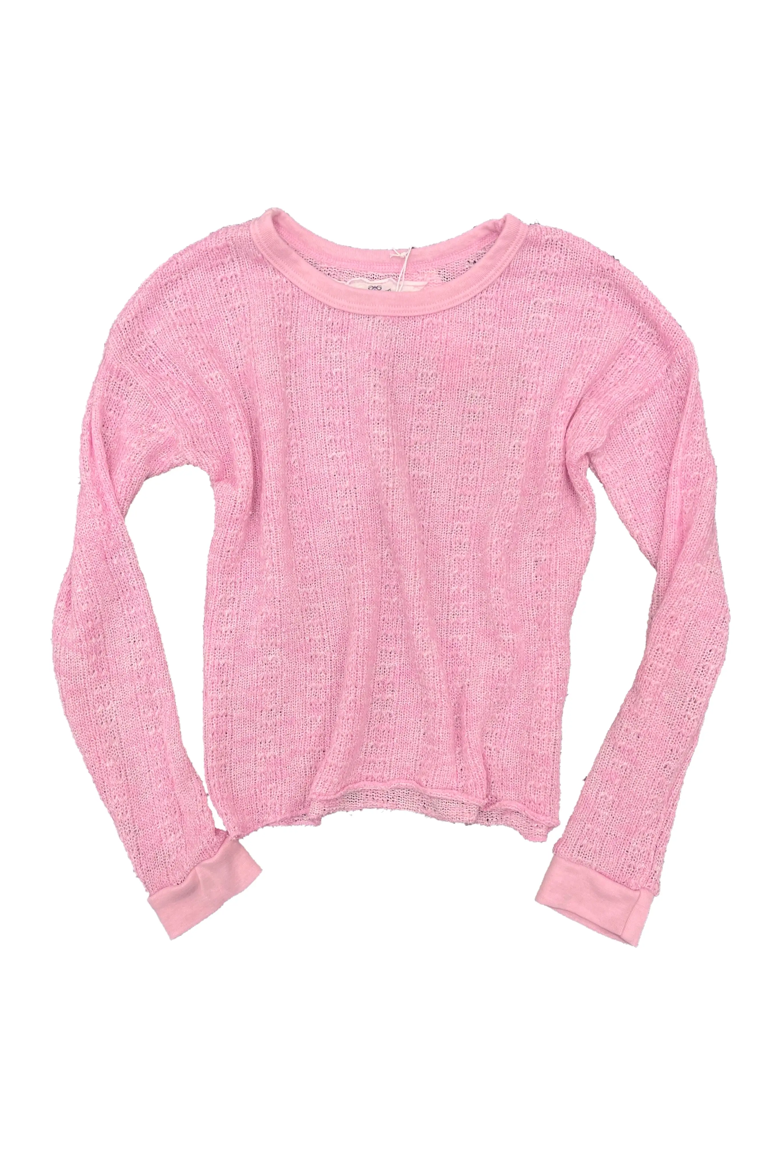 Pink Knit Long Sleeve Tee