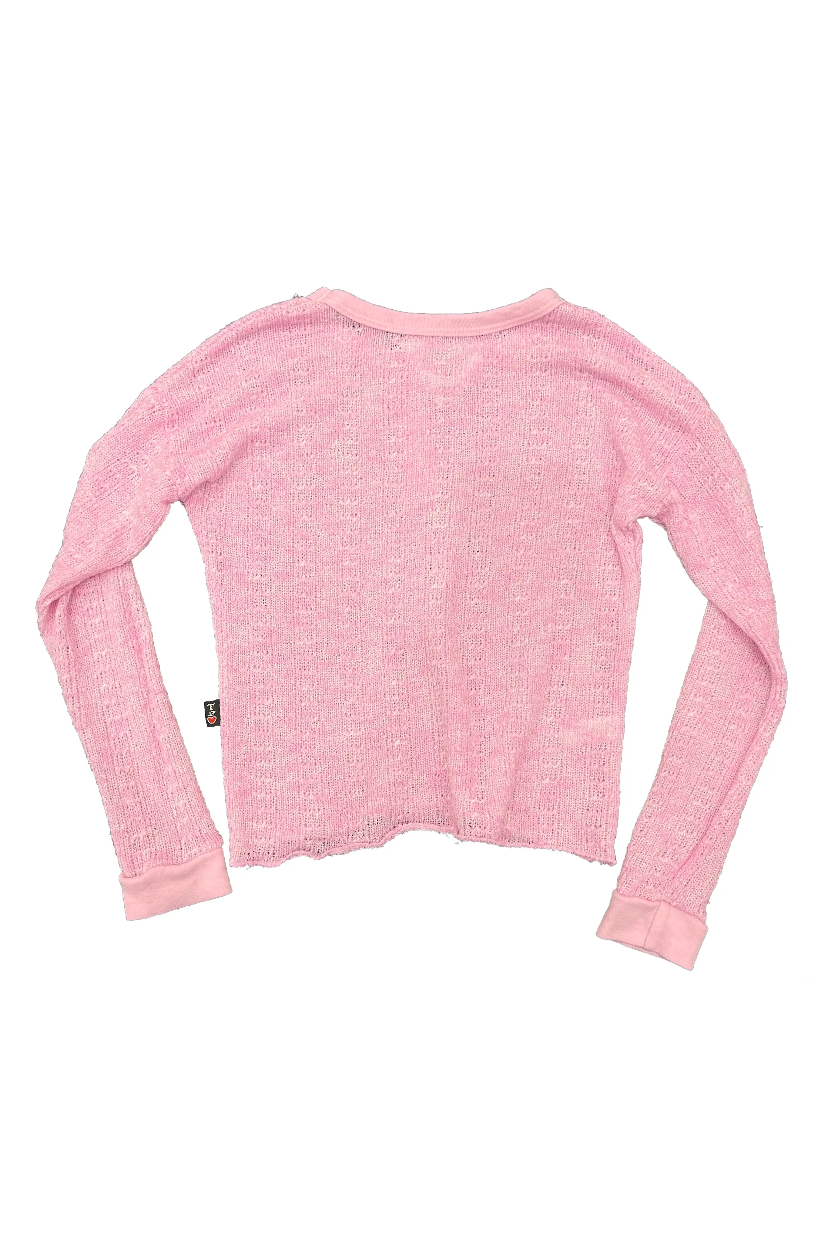 Pink Knit Long Sleeve Tee