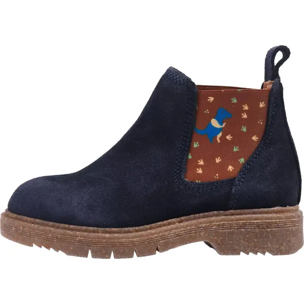 Pip & Henry Dino-might Chelsea Boot, Blue & Rust